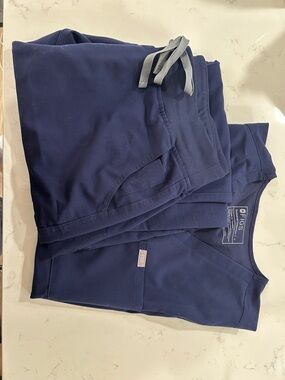 Navy Blue Figs Scrub Set